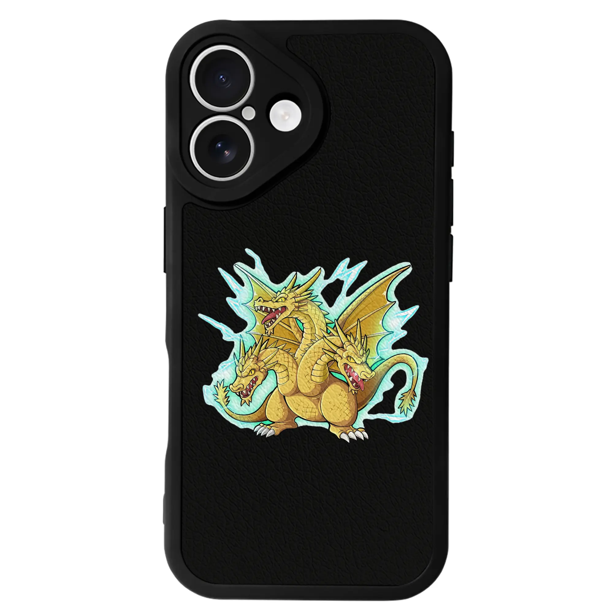 ゴジラ グッズ,キングギドラ - IPhone 16シリーズ対応 ・ シリコンスマホケース ・ レザー調 ・ 高精度フィット ・ 耐衝撃 ・ ワイヤレス充電対応 ・ 精密カット